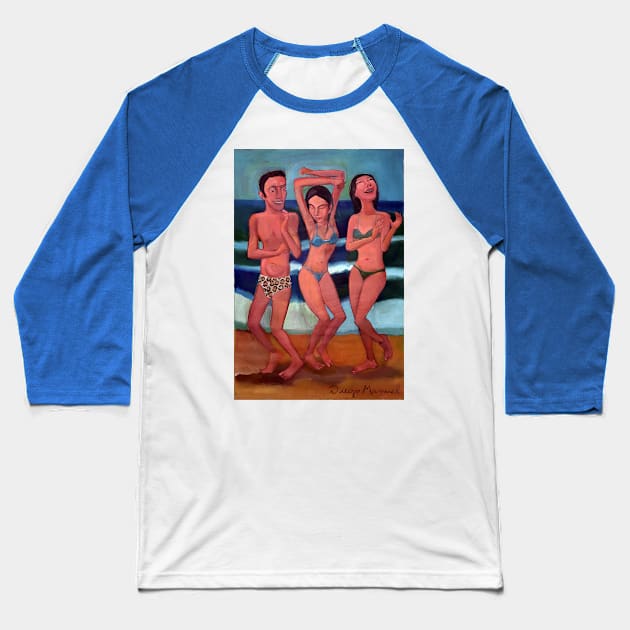 Dancing on the beach 4 Baseball T-Shirt by diegomanuel